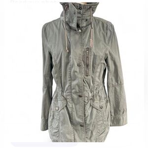 Andrew Marc Olive Field Jacket with Zip Front